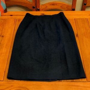 Jos. A. Bank Women's Navy 100% Wool "A"  Line Skirt, Size 14.